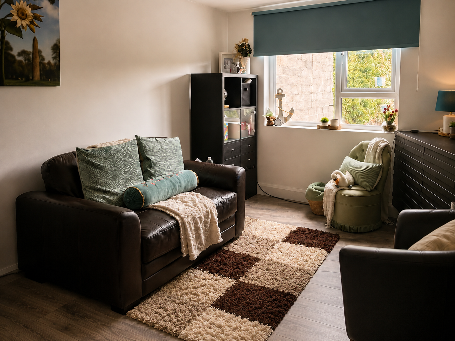 Comfortable lounge seating area at The Therapy Rooms